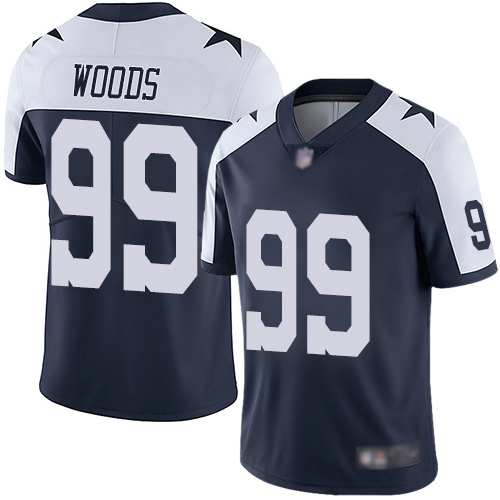 Men Dallas Cowboys Limited Navy Blue Antwaun Woods Alternate #99 Vapor Untouchable Throwback NFL Jersey